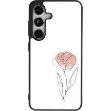 Samsung Galaxy S24 Case Hülle - Silikon schwarz Spring 23 minimalist flower