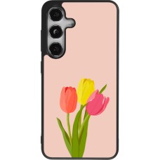 Samsung Galaxy S24 Case Hülle - Silikon schwarz Spring 23 tulip trio