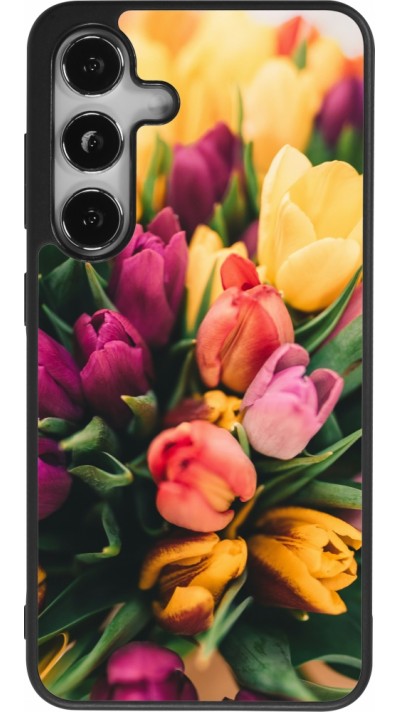 Samsung Galaxy S24 Case Hülle - Silikon schwarz Bouquet of tulips 2026