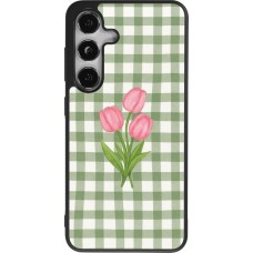 Samsung Galaxy S24 Case Hülle - Silikon schwarz Green vichy tulips 2026