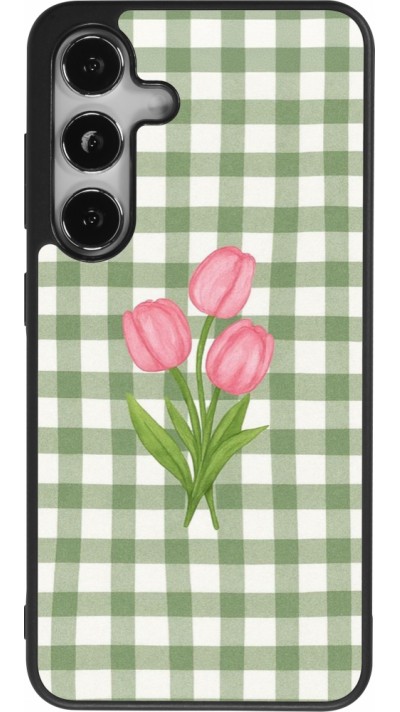 Samsung Galaxy S24 Case Hülle - Silikon schwarz Green vichy tulips 2026
