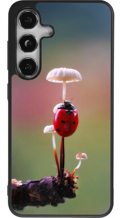 Samsung Galaxy S24 Case Hülle - Silikon schwarz Ladybird on a mushroom 2026
