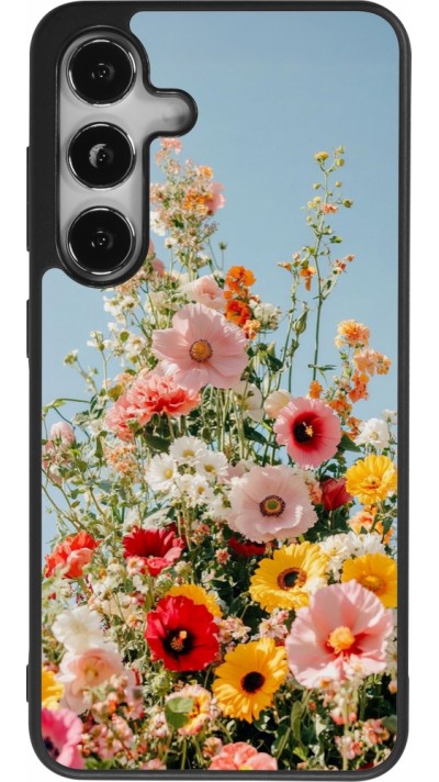 Samsung Galaxy S24 Case Hülle - Silikon schwarz Spring flowers 2026