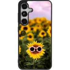 Samsung Galaxy S24 Case Hülle - Silikon schwarz Sunflower with glasses 2026