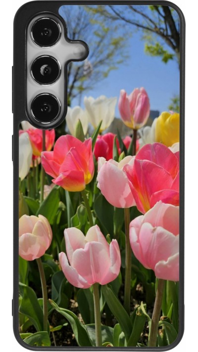 Samsung Galaxy S24 Case Hülle - Silikon schwarz Tulips 2026