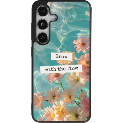 Samsung Galaxy S24 Case Hülle - Silikon schwarz Summer 2025 Grow with the flow
