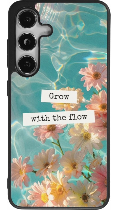 Samsung Galaxy S24 Case Hülle - Silikon schwarz Summer 2025 Grow with the flow