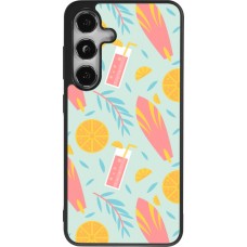 Samsung Galaxy S24 Case Hülle - Silikon schwarz Summer 2025 Pattern citron