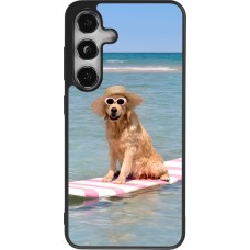 Samsung Galaxy S24 Case Hülle - Silikon schwarz Summer Dog on Paddle