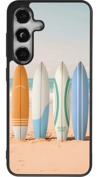 Coque Samsung Galaxy S24 - Silicone rigide noir Summer surfboard 2025