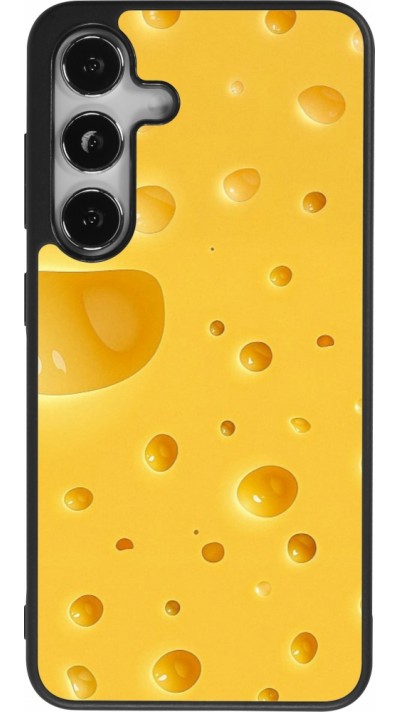 Coque Samsung Galaxy S24 - Silicone rigide noir Fête Nationale Suisse Cheese