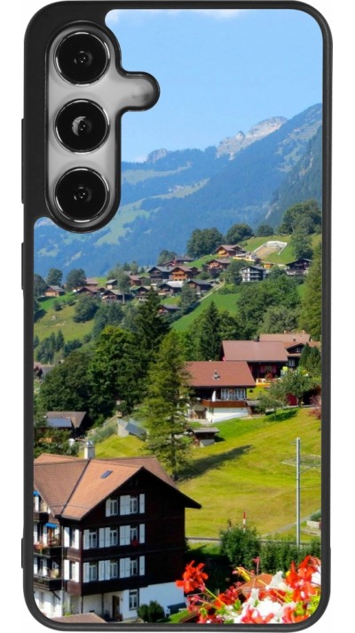 Coque Samsung Galaxy S24 - Silicone rigide noir Fête Nationale Suisse Paysage