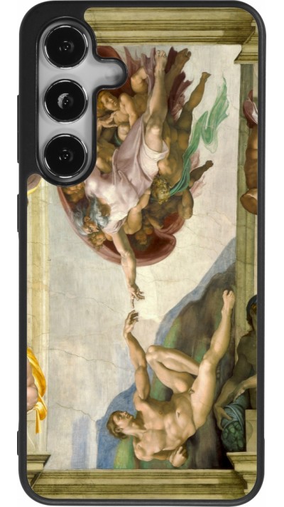Samsung Galaxy S24 Case Hülle - Silikon schwarz Kunstbild - Die Erschaffung Adams - Michelangelo
