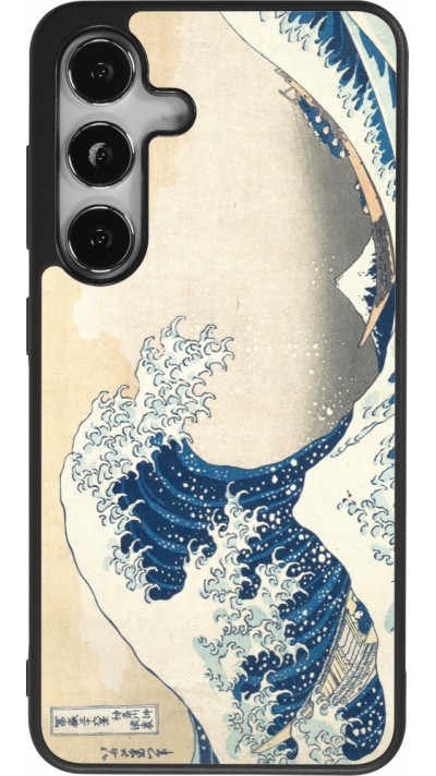 Samsung Galaxy S24 Case Hülle - Silikon schwarz Kunstbild - Die große Welle vor Kanagawa - Hokusai