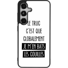 Coque Samsung Galaxy S24 - Silicone rigide noir Le truc globalement bats les couilles