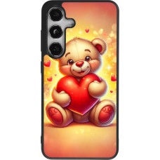 Samsung Galaxy S24 Case Hülle - Silikon schwarz Valentin 2024 Teddy Liebe