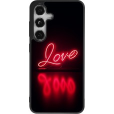 Samsung Galaxy S24 Case Hülle - Silikon schwarz Valentine 2025 Neon Liebe
