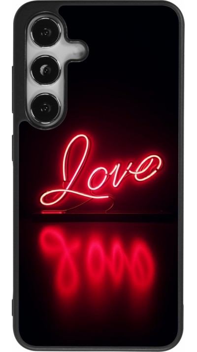 Samsung Galaxy S24 Case Hülle - Silikon schwarz Valentine 2025 Neon Liebe