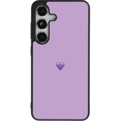 Samsung Galaxy S24 Case Hülle - Silikon schwarz Valentine 2023 purpule single heart