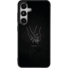 Samsung Galaxy S24 Case Hülle - Silikon schwarz Valentine 2023 hands forever