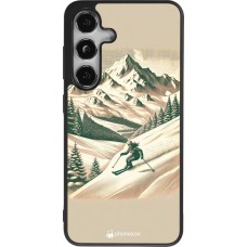 Coque Samsung Galaxy S24 - Silicone rigide noir Vintage Ski Mountain