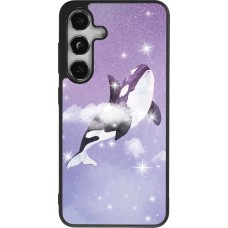 Samsung Galaxy S24 Case Hülle - Silikon schwarz Whale in sparking stars