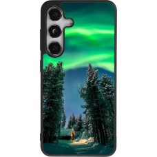 Coque Samsung Galaxy S24 - Silicone rigide noir Winter 22 Northern Lights