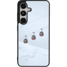 Coque Samsung Galaxy S24 - Silicone rigide noir Winter 22 ski lift