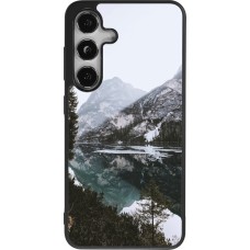Samsung Galaxy S24 Case Hülle - Silikon schwarz Winter 22 snowy mountain and lake