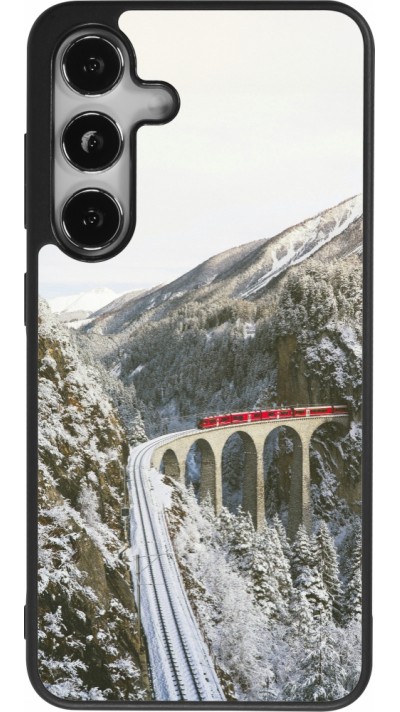 Samsung Galaxy S24 Case Hülle - Silikon schwarz Winter 25 Winter polar express