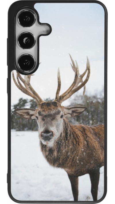 Samsung Galaxy S24 Case Hülle - Silikon schwarz Winter 25 Winter reindeer