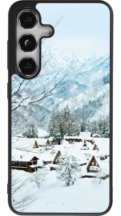 Samsung Galaxy S24 Case Hülle - Silikon schwarz Winter 25 Winter snowy landscape