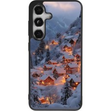 Samsung Galaxy S24 Case Hülle - Silikon schwarz Winter 25 Winter snowy village
