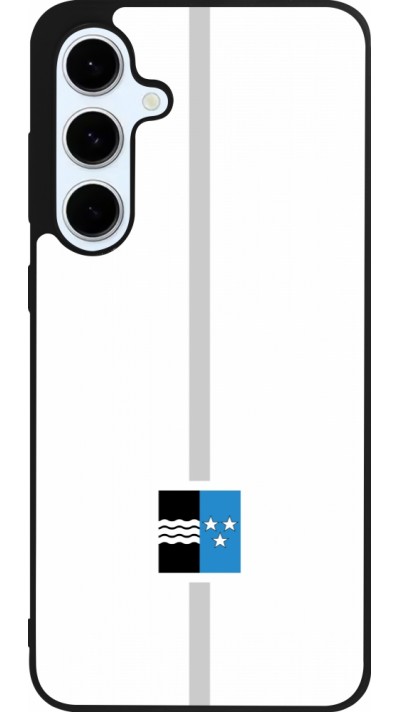Coque Samsung Galaxy S24 FE - Silicone rigide noir Canton AG blanc