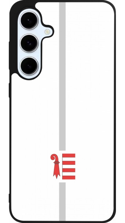 Coque Samsung Galaxy S24 FE - Silicone rigide noir Canton JU blanc