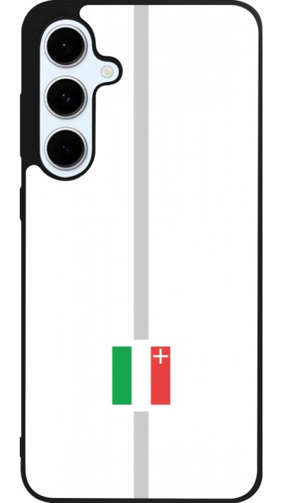 Coque Samsung Galaxy S24 FE - Silicone rigide noir Canton NE blanc