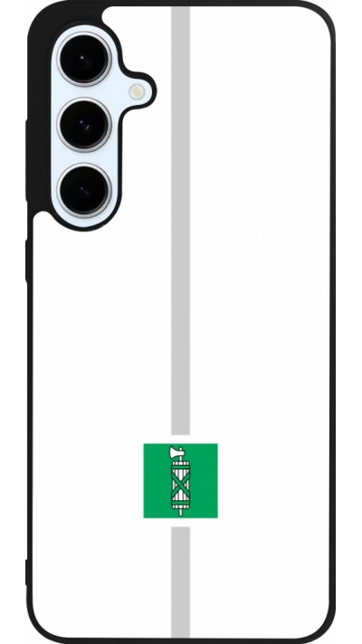Coque Samsung Galaxy S24 FE - Silicone rigide noir Canton SG blanc