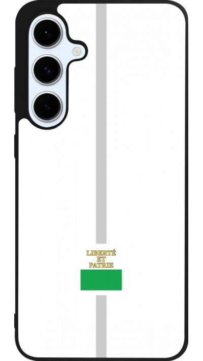 Coque Samsung Galaxy S24 FE - Silicone rigide noir Canton VD blanc
