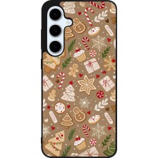 Samsung Galaxy S24 FE Case Hülle - Silikon schwarz Christmas 25 Pattern Ginger Cookie