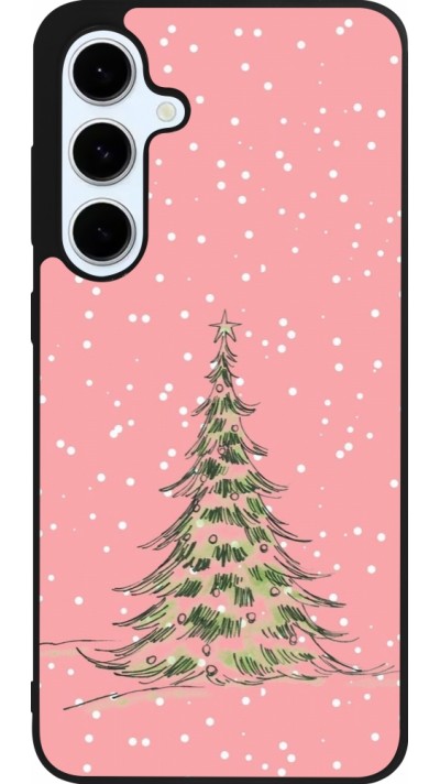 Samsung Galaxy S24 FE Case Hülle - Silikon schwarz Christmas 25 Pink Tree