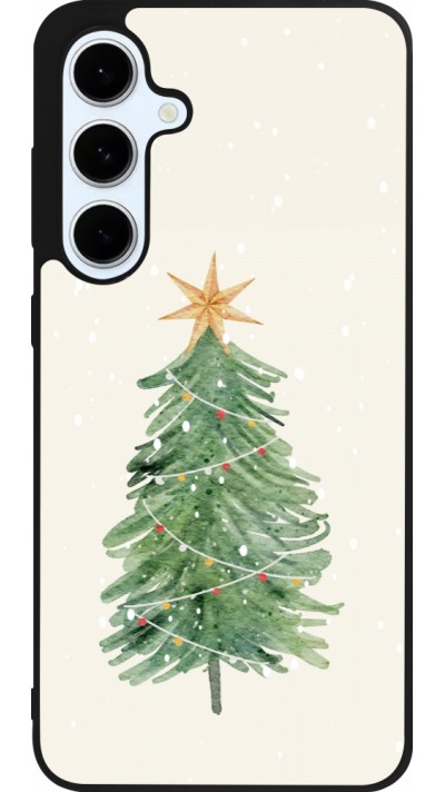 Samsung Galaxy S24 FE Case Hülle - Silikon schwarz Christmas 25 Sketch Tree
