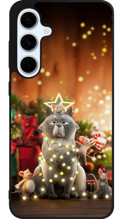 Samsung Galaxy S24 FE Case Hülle - Silikon schwarz Christmas 25 Xmas Cat