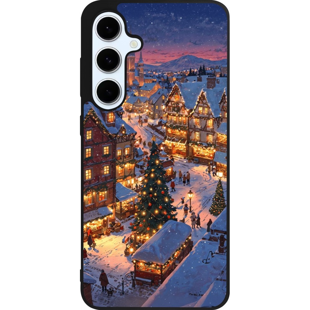Samsung Galaxy S24 FE Case Hülle - Silikon schwarz Christmas 25 Xmas Village