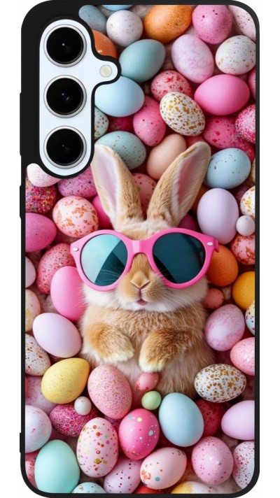 Samsung Galaxy S24 FE Case Hülle - Silikon schwarz Easter 2026 Rabbit fun