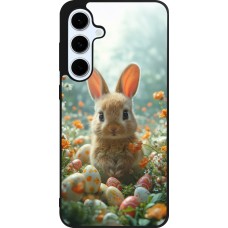 Samsung Galaxy S24 FE Case Hülle - Silikon schwarz Easter 2026 Rabbit in the garden