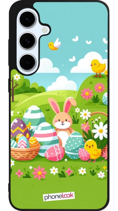 Samsung Galaxy S24 FE Case Hülle - Silikon schwarz Ostern 2025 Gruen