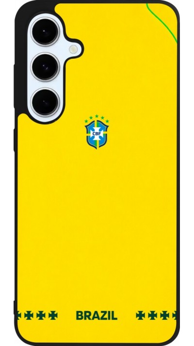 Samsung Galaxy S24 FE Case Hülle - Silikon schwarz Brasilien 2026 personalisierbares Fussballtrikot