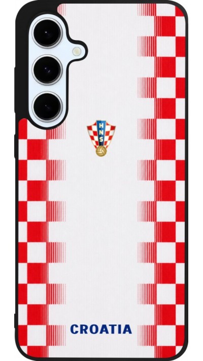 Samsung Galaxy S24 FE Case Hülle - Silikon schwarz Kroatien 2026 personalisierbares Fussballtrikot