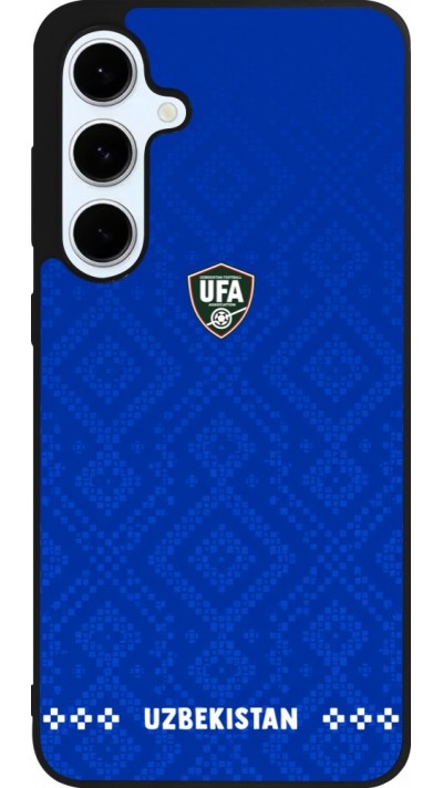 Samsung Galaxy S24 FE Case Hülle - Silikon schwarz Usbekistan 2026 personalisierbares Fussballtrikot