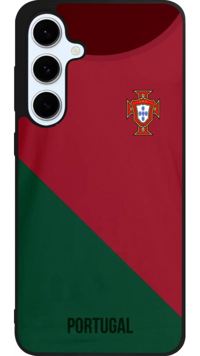 Samsung Galaxy S24 FE Case Hülle - Silikon schwarz Fussballtrikot Portugal2022 Samsung Galaxy S24 FE Case Hülle - Silikon schwarz Fussballtrikot Portugal2022